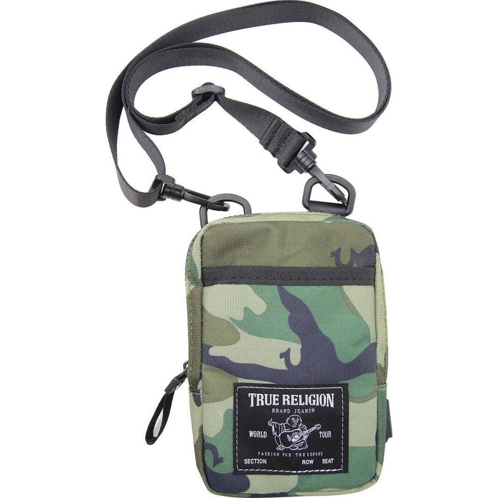True Religion Unisex Camo Signature Woven Frank Crossbody Adjustable‎ Strap Bag